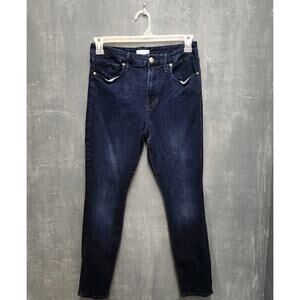 Good American Skinny Jeans 14/32 Blue Dark Wash Denim Cotton Blend Zip Fly